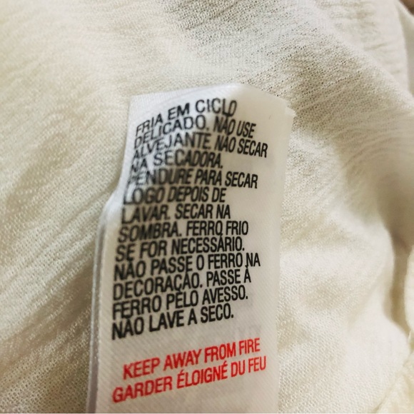 Crop Top off shoulder Ivory 3/4 Sleeve M - Picture 6 of 7